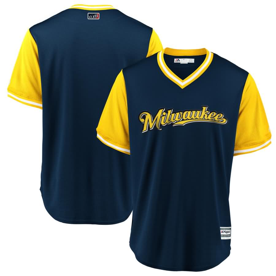 Milwaukee Brewers Majestic 2018 Players' Weekend Team Jersey - Navy/Yellow