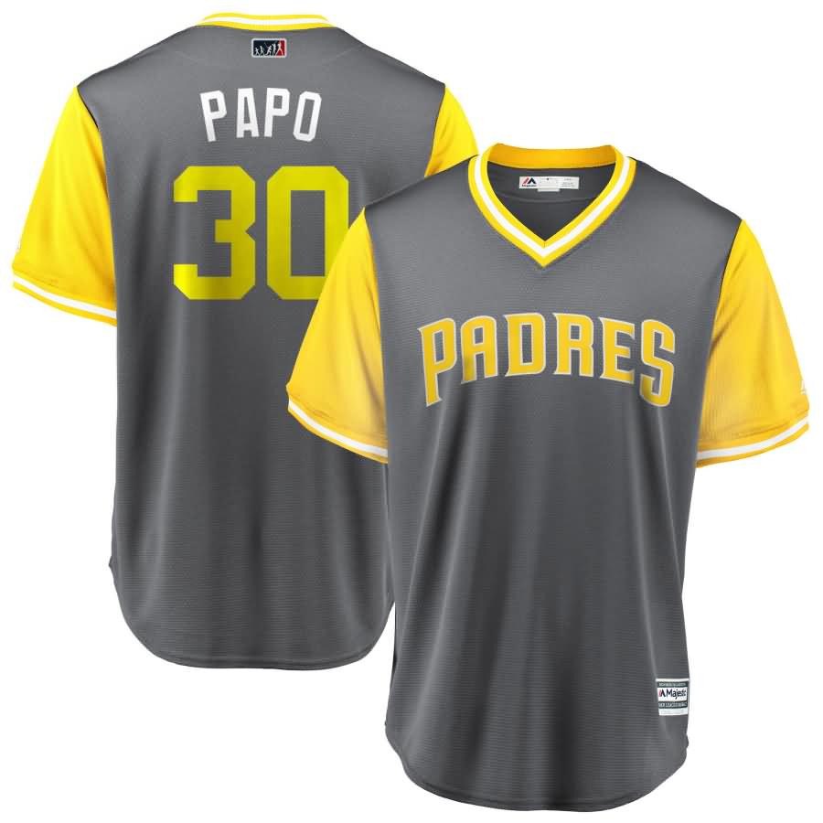 Eric Hosmer "Papo" San Diego Padres Majestic 2018 Players' Weekend Cool Base Jersey - Gray/Yellow