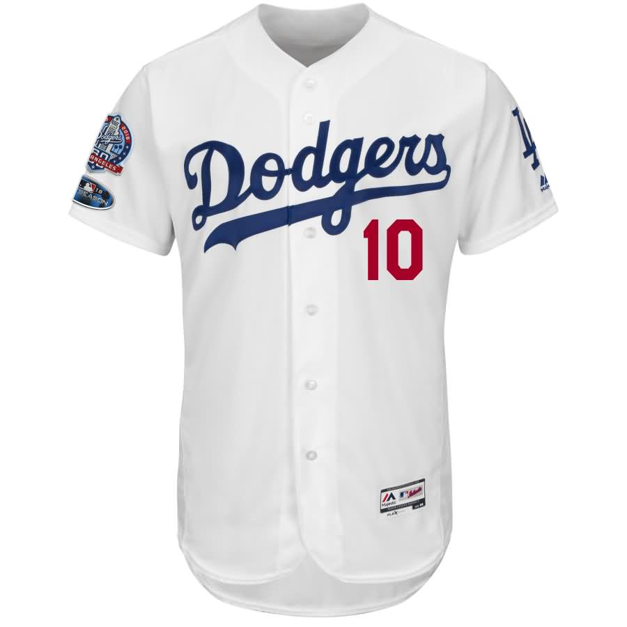 Justin Turner Los Angeles Dodgers Majestic 2018 Postseason Authentic Flex Base Player Jersey - White