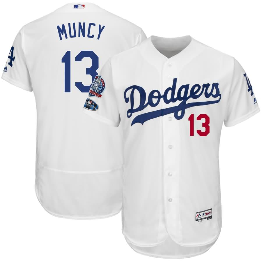 Max Muncy Los Angeles Dodgers Majestic 2018 Postseason Authentic Flex Base Player Jersey - White