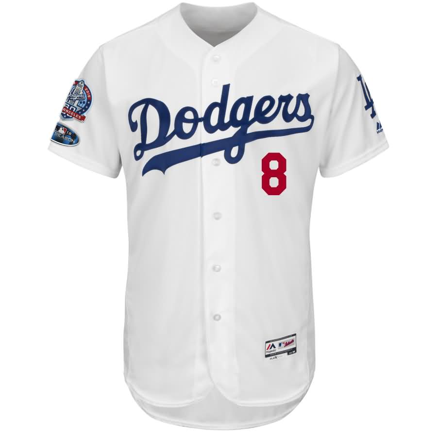 Manny Machado Los Angeles Dodgers Majestic 2018 Postseason Authentic Flex Base Player Jersey - White