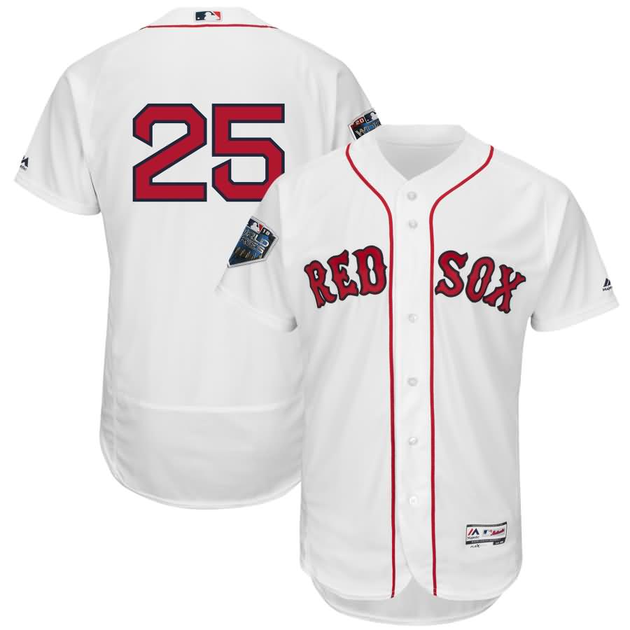 Steve Pearce Boston Red Sox Majestic 2018 World Series Flex Base Player Jersey - White