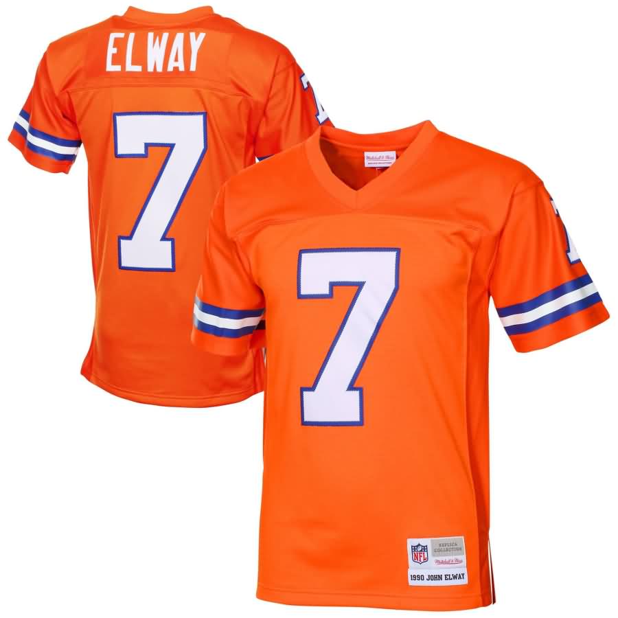 John Elway Denver Broncos Mitchell & Ness 1990 Retired Player Vintage Replica Jersey - Orange