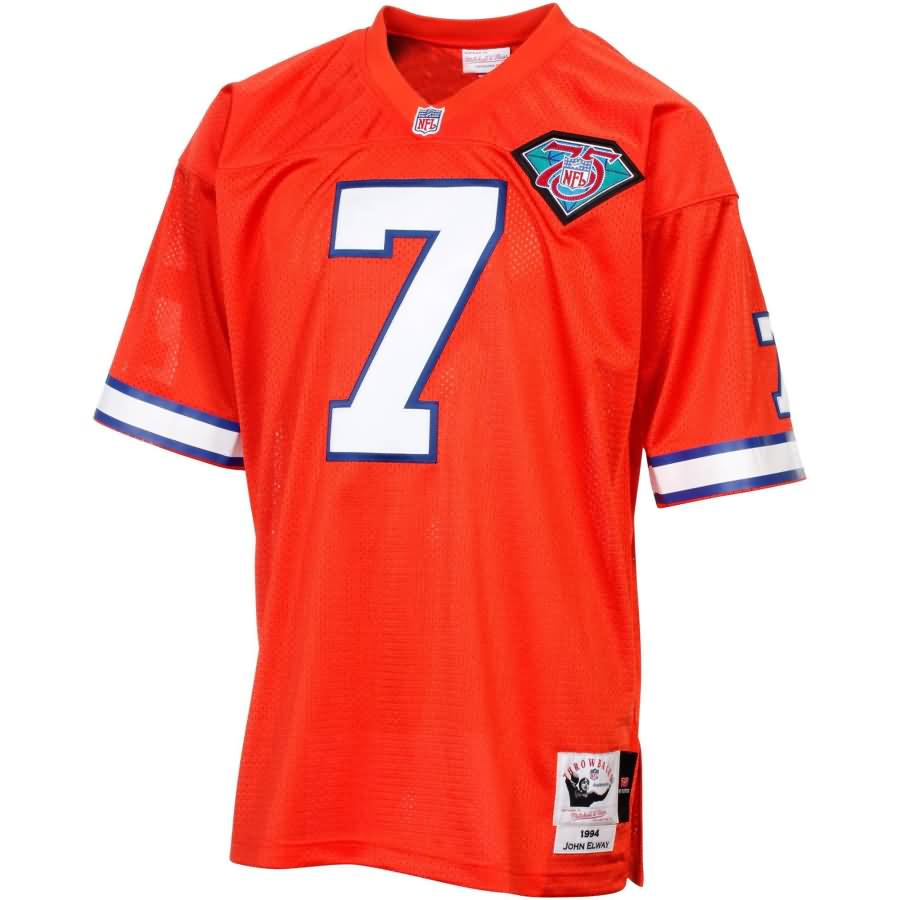 John Elway Denver Broncos Mitchell & Ness Silver Anniversary Authentic Throwback Jersey - Orange