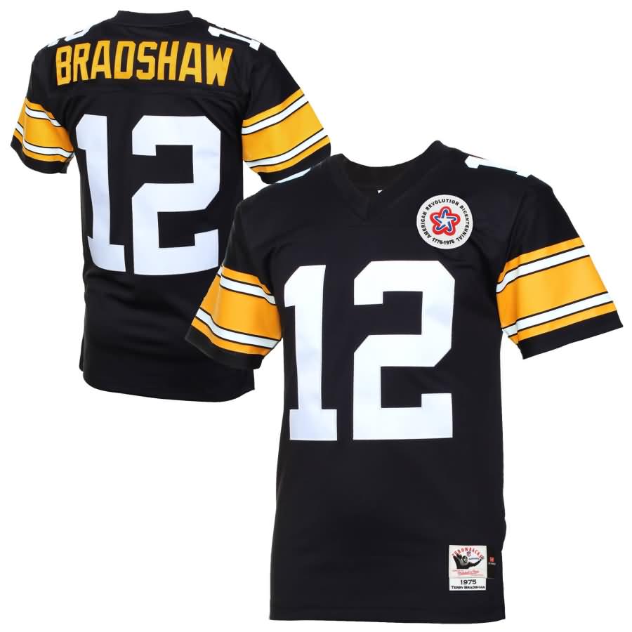 Terry Bradshaw Pittsburgh Steelers Mitchell & Ness Authentic Throwback Jersey - Black