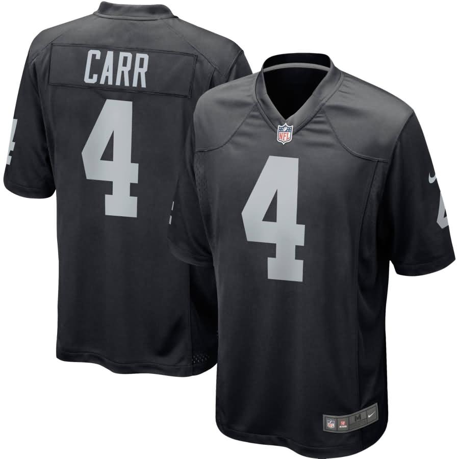 Derek Carr Oakland Raiders Nike Youth Team Color Game Jersey - Black