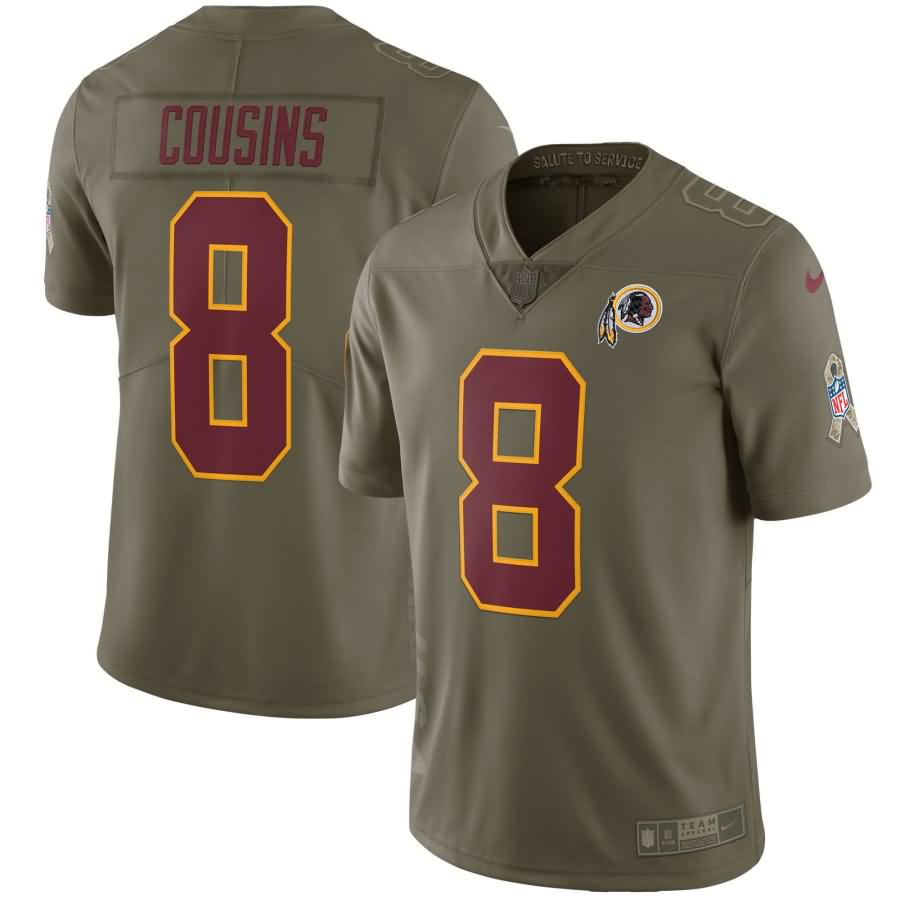 Kirk Cousins Washington Redskins Nike Salute to Service Limited Jersey - Olive