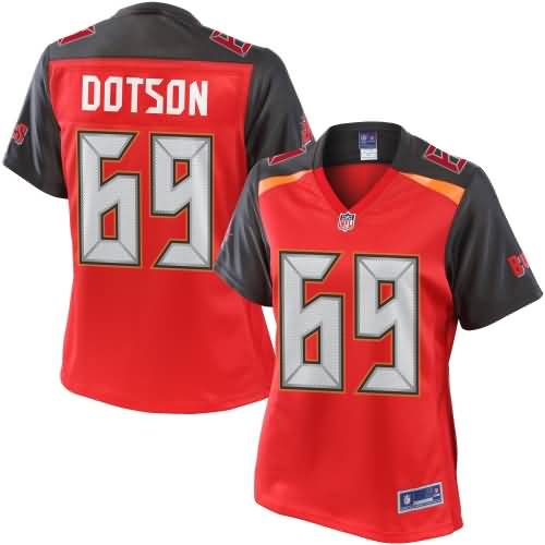 Women's NFL Pro Line Demar Dotson Red Tampa Bay Buccaneers Jersey