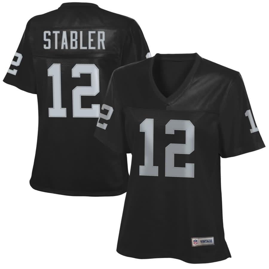 Ken Stabler Oakland Raiders NFL Pro Line Women's 1988 Retired Player Jersey - Black