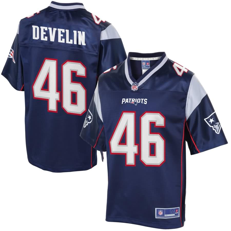 Men's New England Patriots James Develin NFL Pro Line Navy Team Color Jersey