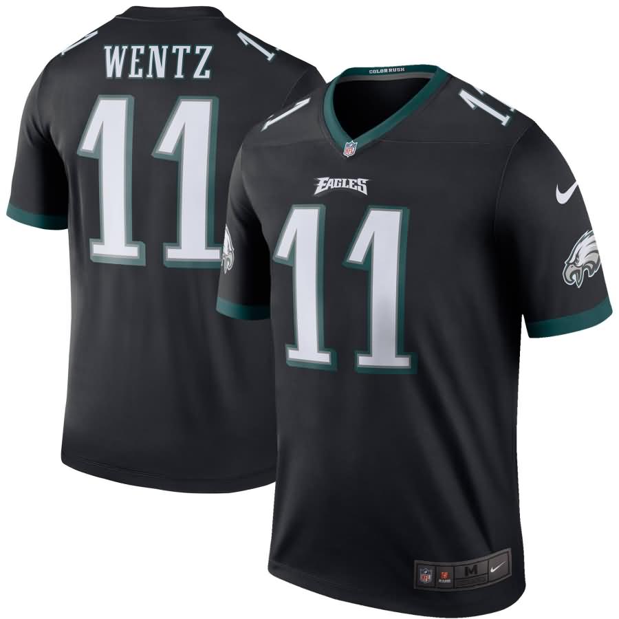 Carson Wentz Philadelphia Eagles Nike Color Rush Legend Jersey - Black