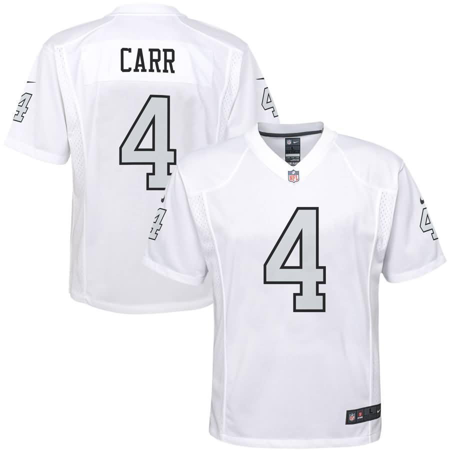 Derek Carr Oakland Raiders Nike Youth Color Rush Game Jersey - White