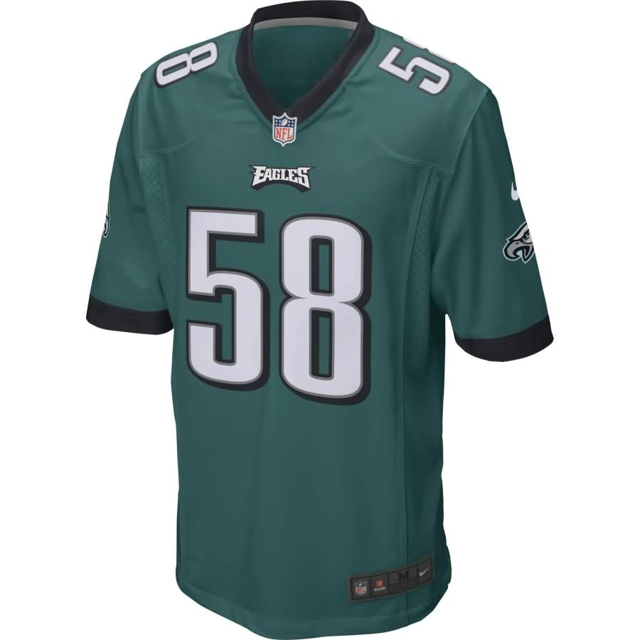 Jordan Hicks Philadelphia Eagles Nike Game Jersey - Midnight Green