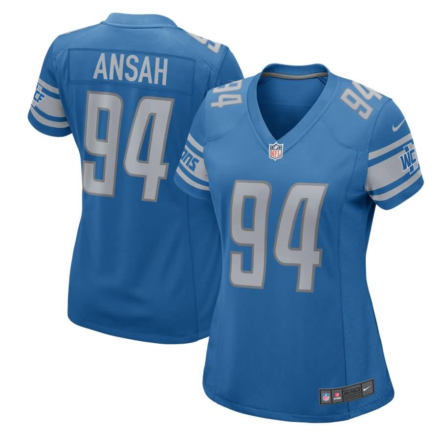 Ziggy Ansah Detroit Lions Nike Women's 2017 Game Jersey - Blue