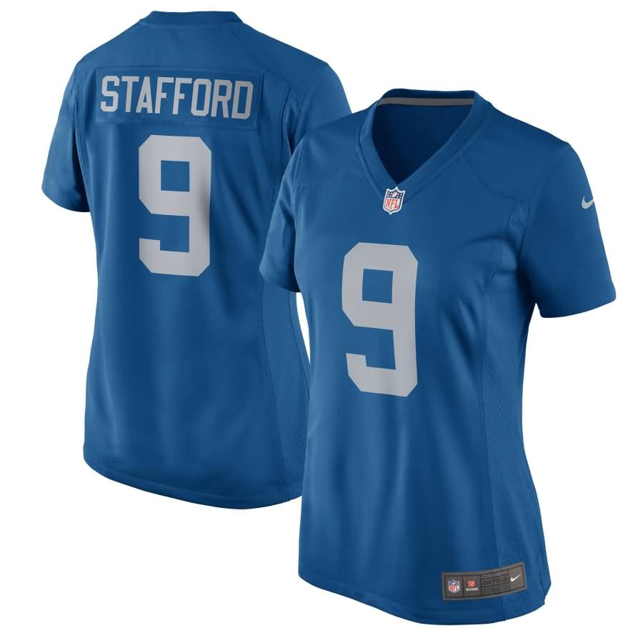 Matthew Stafford Detroit Lions Nike Women's 2017 Throwback Game Jersey - Blue