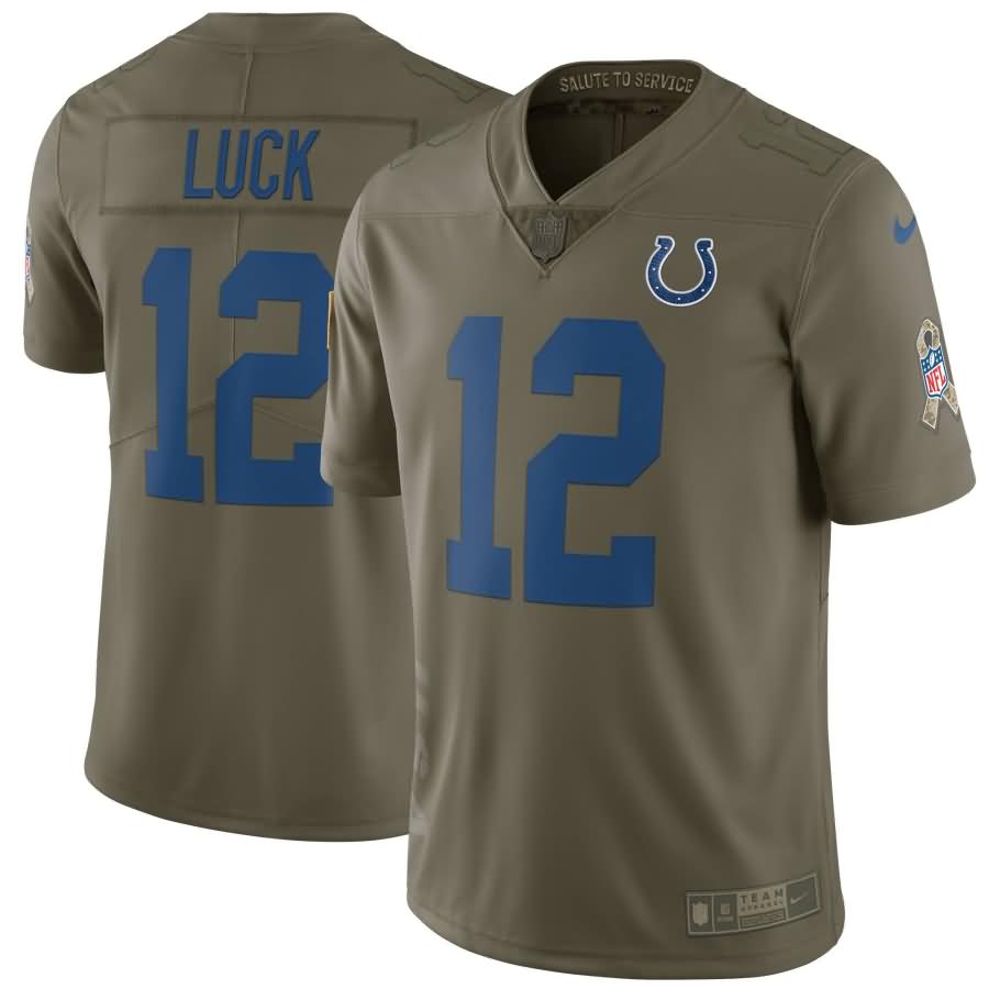 Andrew Luck Indianapolis Colts Nike Salute To Service Limited Jersey - Olive