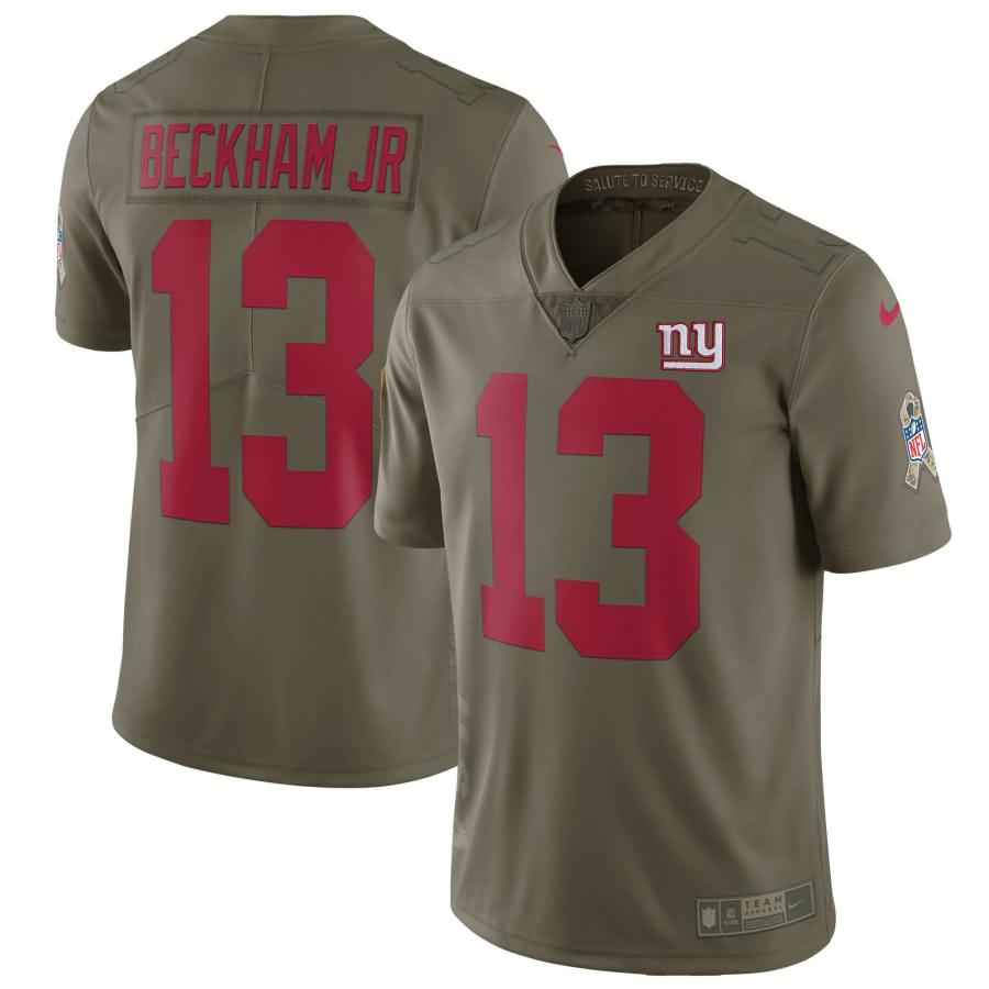 Odell Beckham Jr New York Giants Nike Salute To Service Limited Jersey - Olive