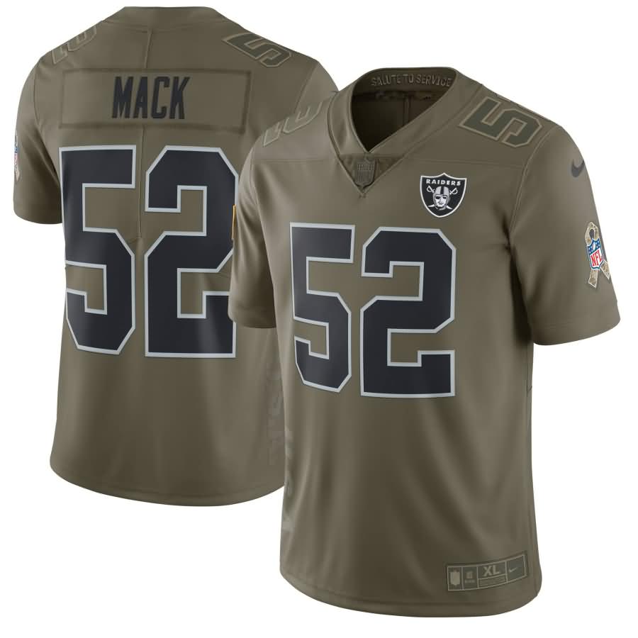 Khalil Mack Oakland Raiders Nike Salute To Service Limited Jersey - Olive