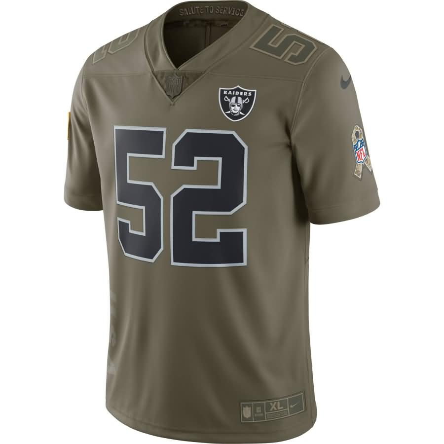 Khalil Mack Oakland Raiders Nike Salute To Service Limited Jersey - Olive