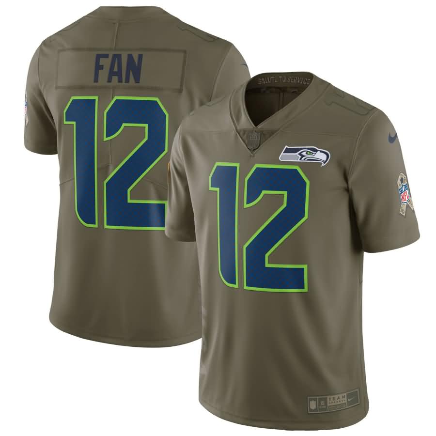 12s Seattle Seahawks Nike Salute To Service Limited Jersey - Olive