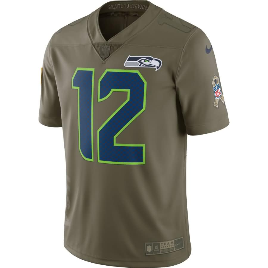 12s Seattle Seahawks Nike Salute To Service Limited Jersey - Olive