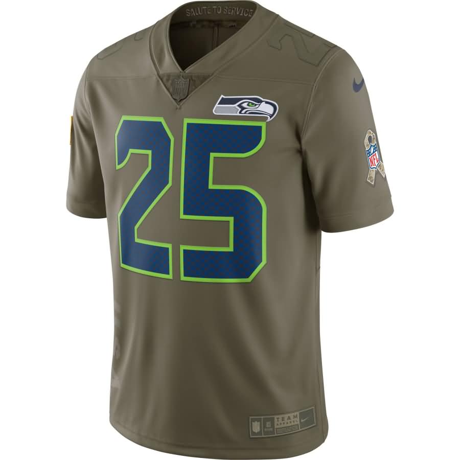 Richard Sherman Seattle Seahawks Nike Salute To Service Limited Jersey - Olive