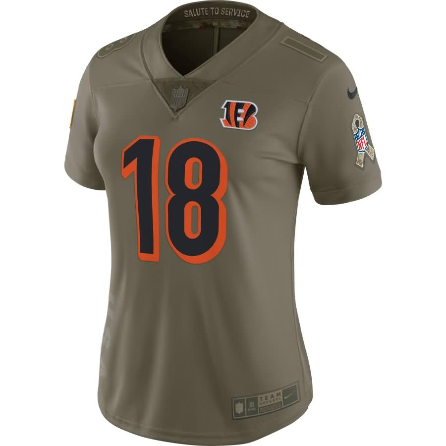 A.J. Green Cincinnati Bengals Nike Women's Salute to Service Limited Jersey - Olive