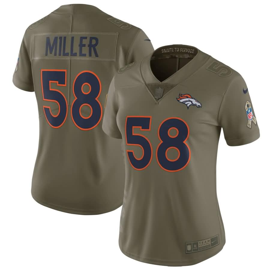 Von Miller Denver Broncos Nike Women's Salute to Service Limited Jersey - Olive