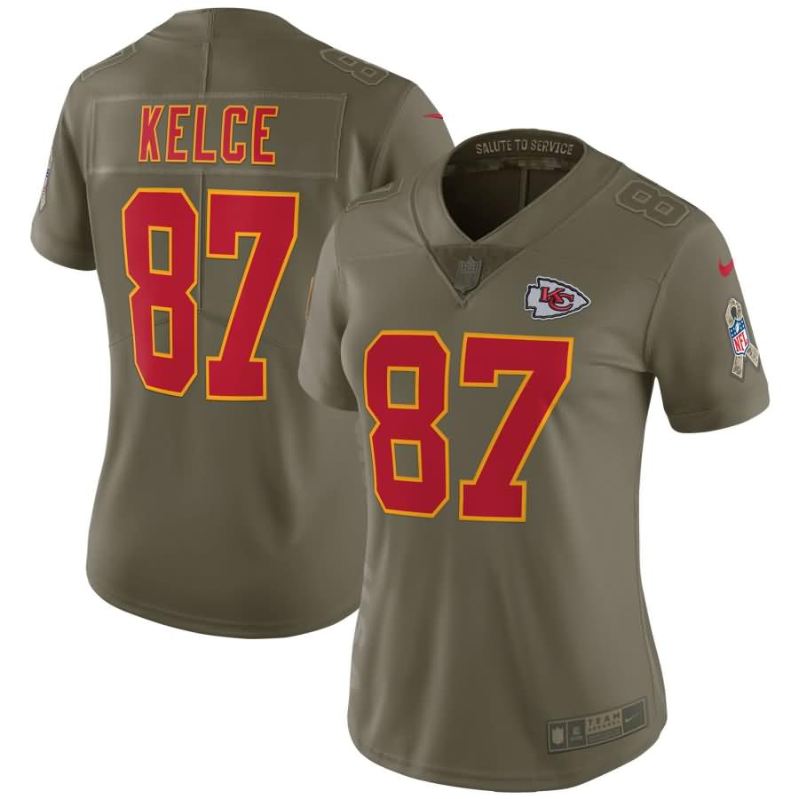 Travis Kelce Kansas City Chiefs Nike Women's Salute to Service Limited Jersey - Olive