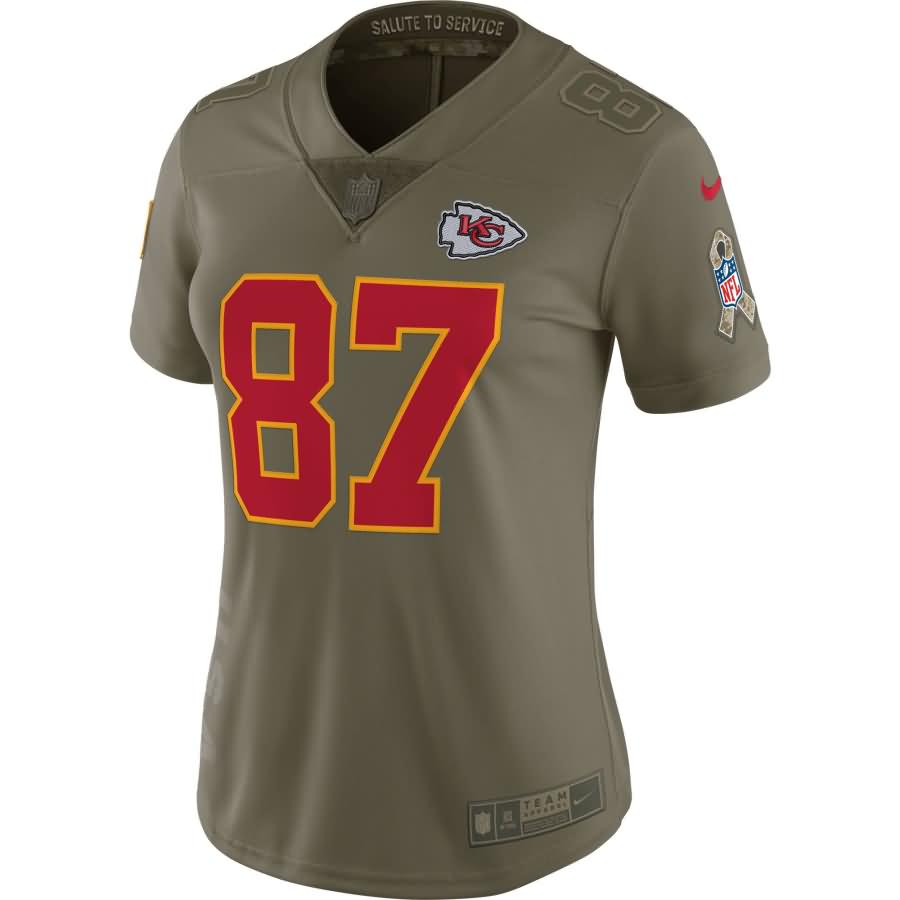 Travis Kelce Kansas City Chiefs Nike Women's Salute to Service Limited Jersey - Olive