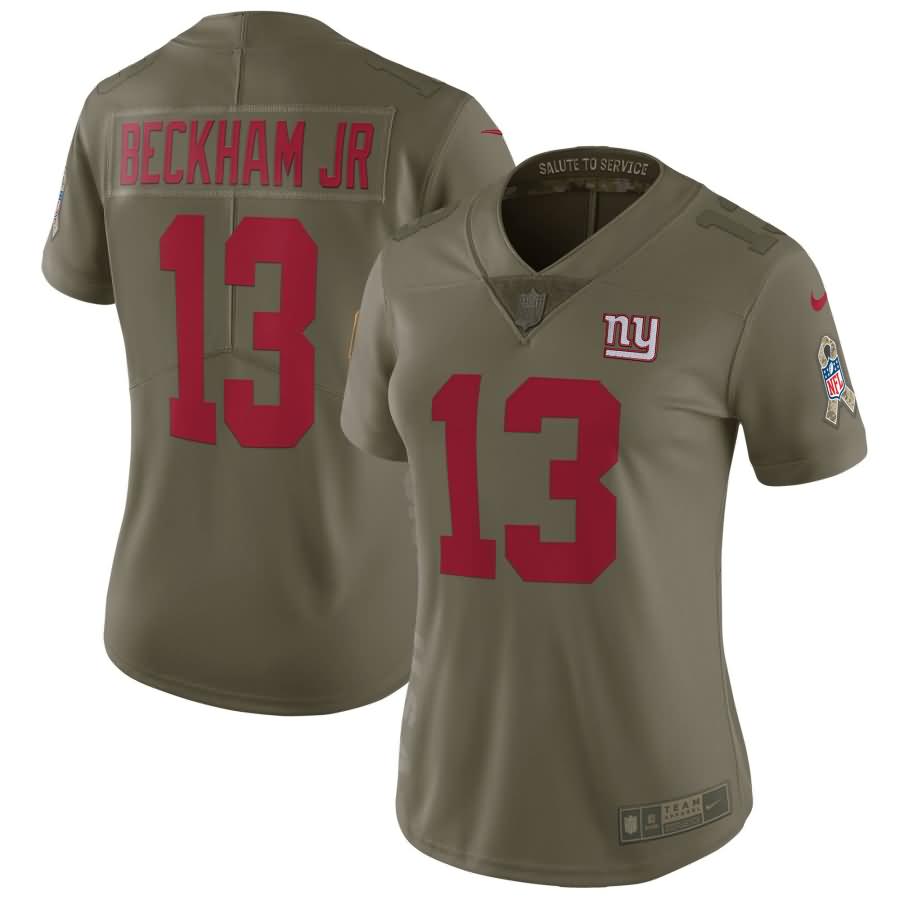 Odell Beckham Jr New York Giants Nike Women's Salute to Service Limited Jersey - Olive