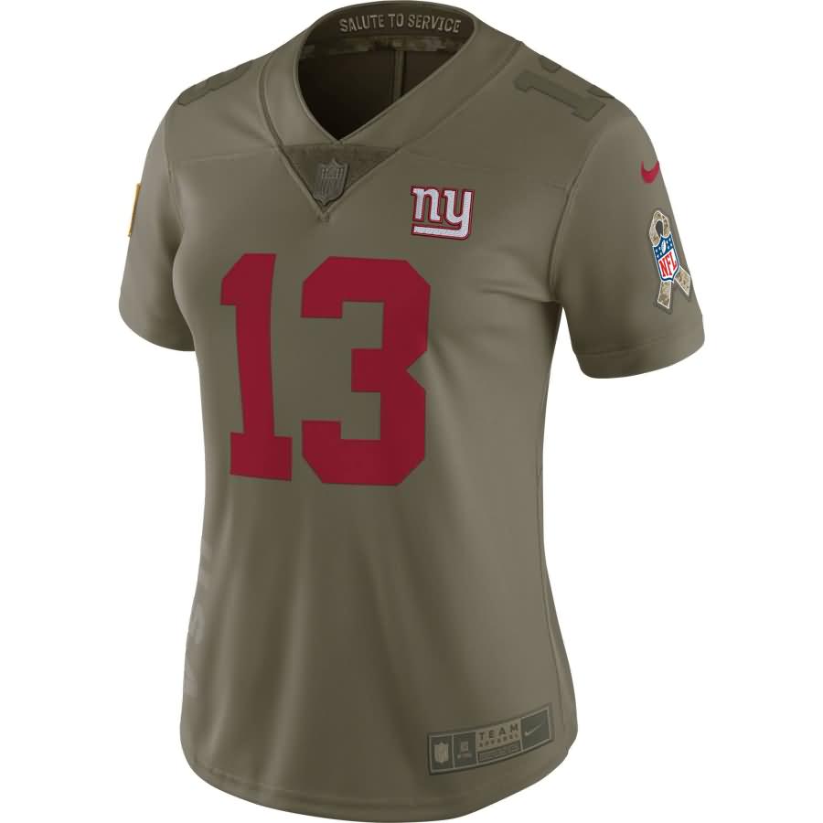 Odell Beckham Jr New York Giants Nike Women's Salute to Service Limited Jersey - Olive