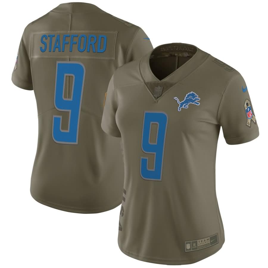 Matthew Stafford Detroit Lions Nike Women's Salute to Service Limited Jersey - Olive