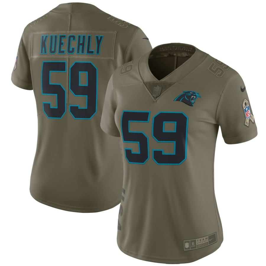 Luke Kuechly Carolina Panthers Nike Women's Salute to Service Limited Jersey - Olive