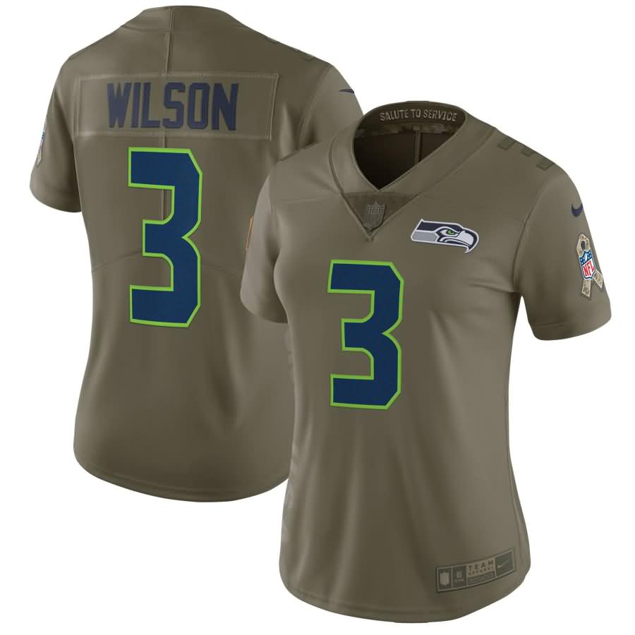 Russell Wilson Seattle Seahawks Nike Women's Salute to Service Limited Jersey - Olive