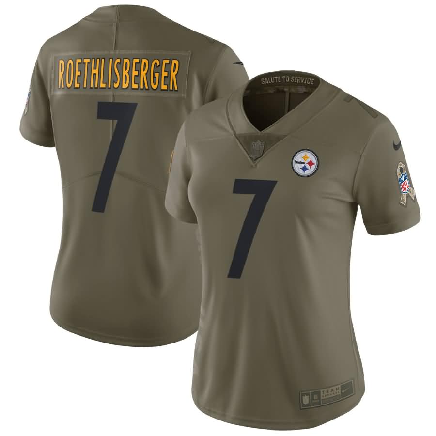 Ben Roethlisberger Pittsburgh Steelers Nike Women's Salute to Service Limited Jersey - Olive