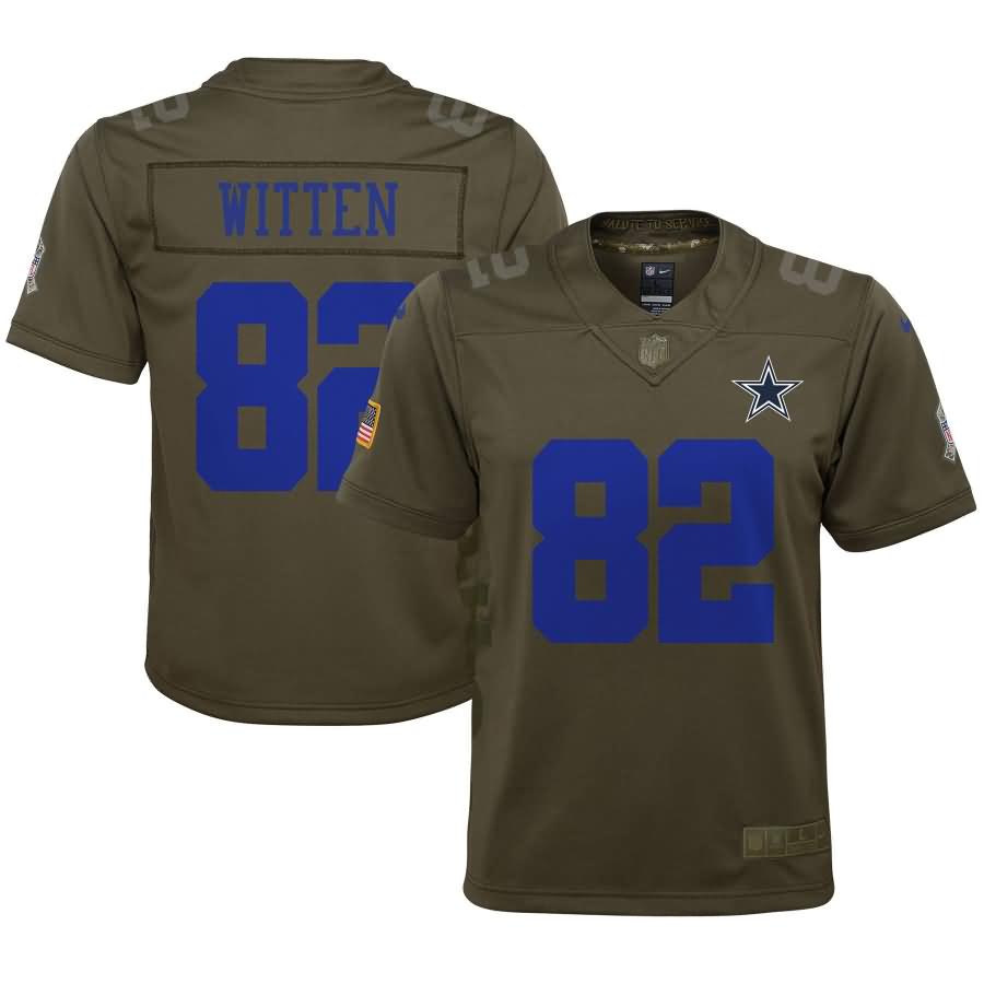 Jason Witten Dallas Cowboys Nike Youth Salute to Service Game Jersey - Olive