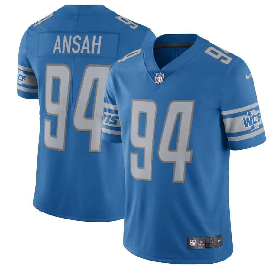 Ezekiel Ansah Detroit Lions Nike 2017 Vapor Untouchable Limited Player Jersey - Blue