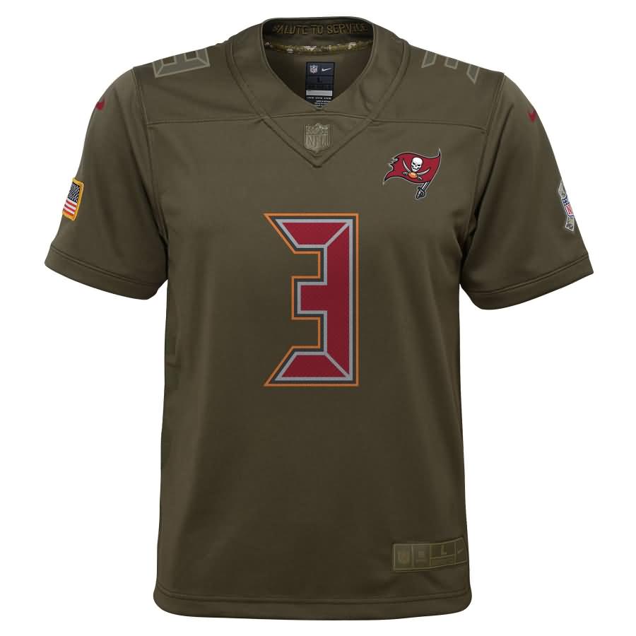 Jameis Winston Tampa Bay Buccaneers Nike Youth Salute to Service Game Jersey - Olive