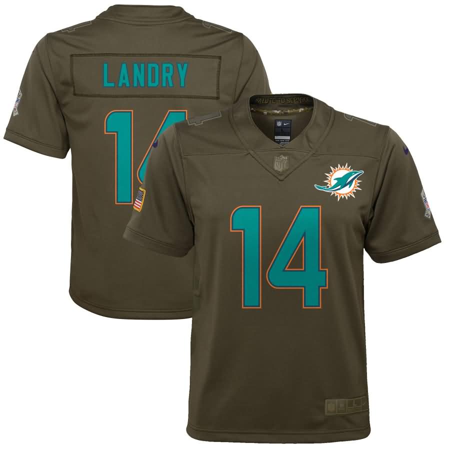 Jarvis Landry Miami Dolphins Nike Youth Salute to Service Game Jersey - Olive