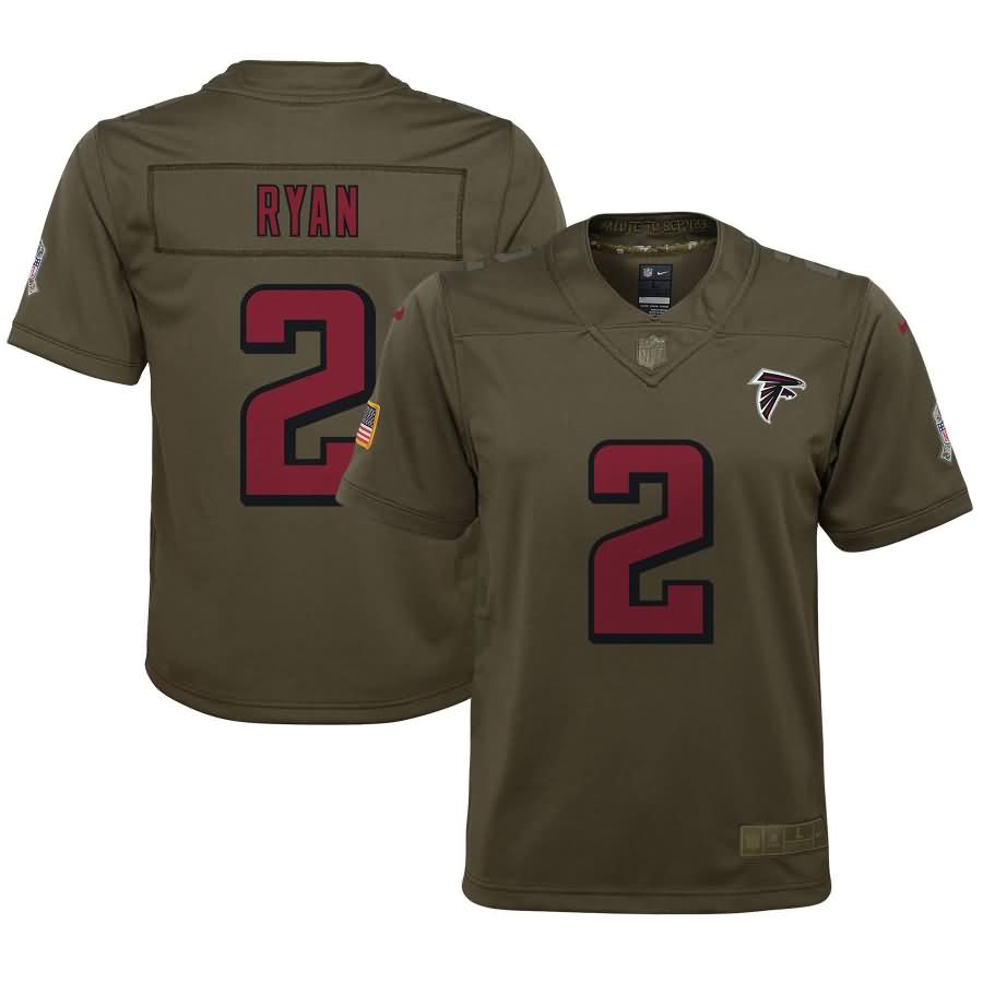 Matt Ryan Atlanta Falcons Nike Youth Salute to Service Game Jersey - Olive