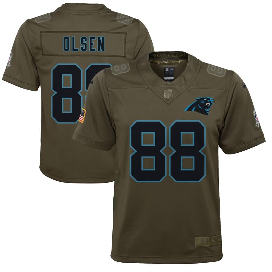 Greg Olsen Carolina Panthers Nike Youth Salute to Service Game Jersey - Olive