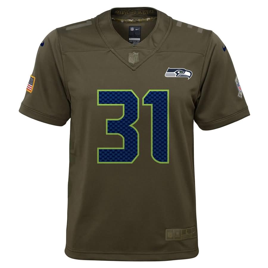 Kam Chancellor Seattle Seahawks Nike Youth Salute to Service Game Jersey - Olive