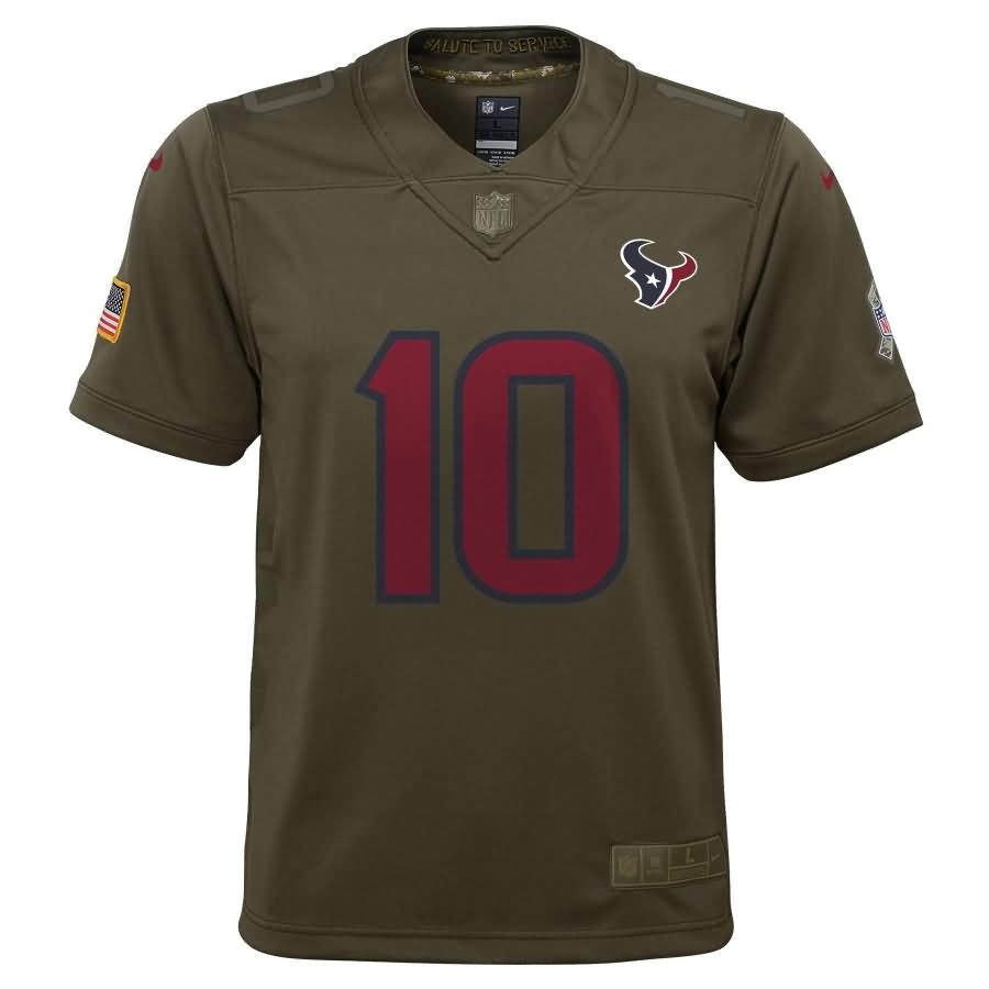 DeAndre Hopkins Houston Texans Nike Youth Salute to Service Game Jersey - Olive