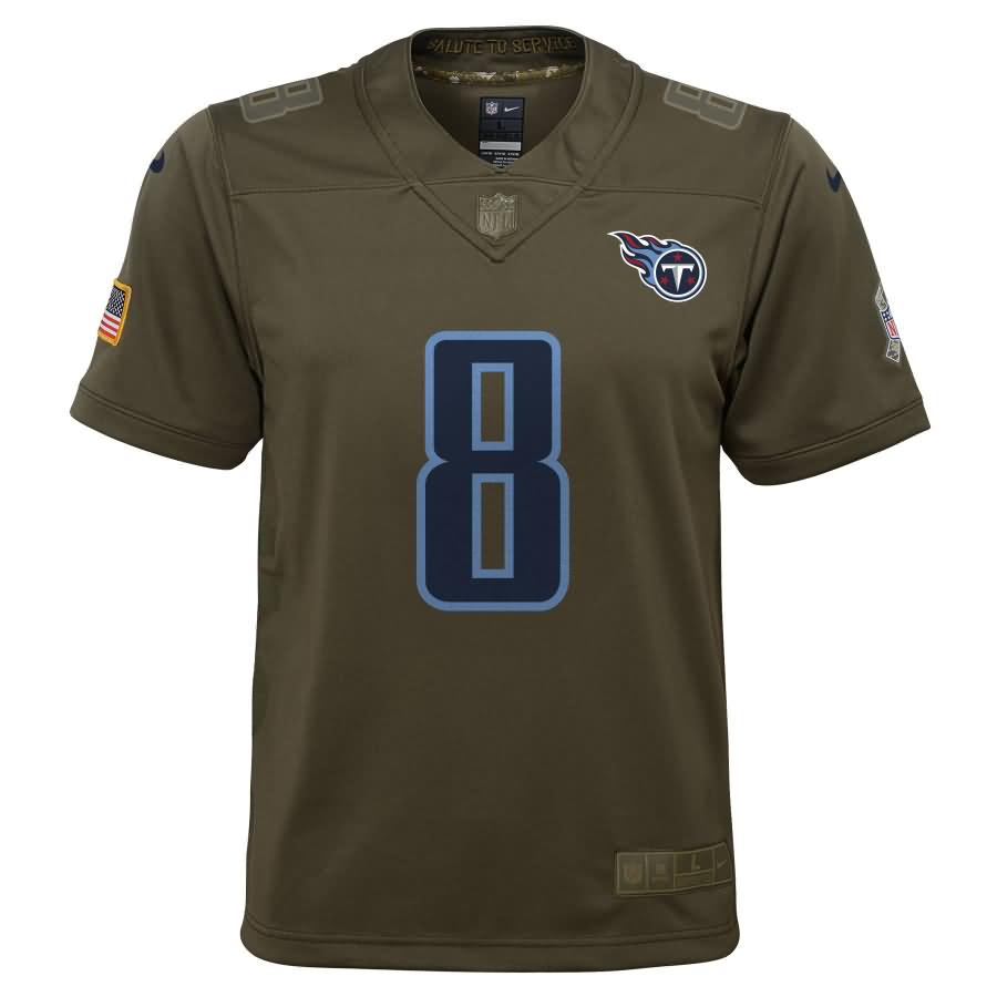 Marcus Mariota Tennessee Titans Nike Youth Salute to Service Game Jersey - Olive