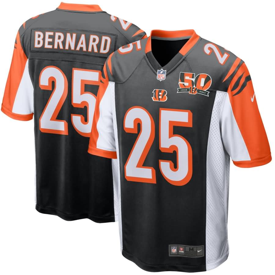 Giovani Bernard Cincinnati Bengals Nike 50th Anniversary Patch Game Jersey - Black