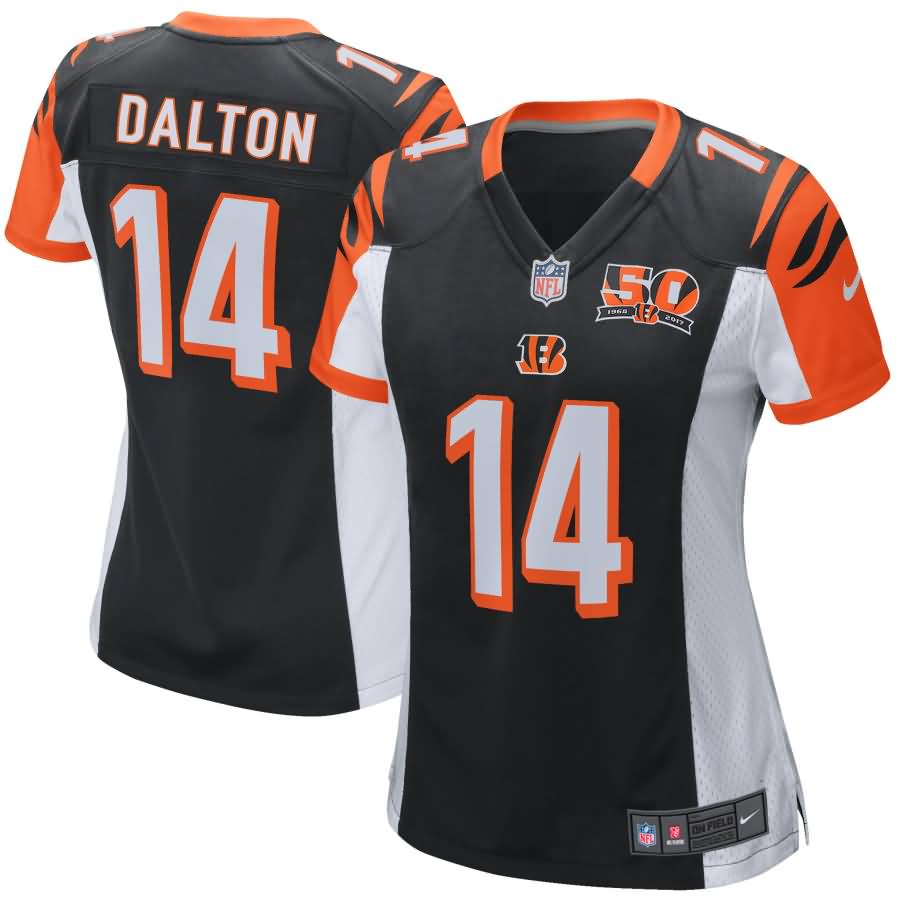 Andy Dalton Cincinnati Bengals Nike Women's 50th Anniversary Patch Game Jersey - Black