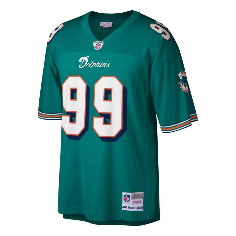 Jason Taylor Miami Dolphins Mitchell & Ness Retired Player Replica Jersey - Aqua