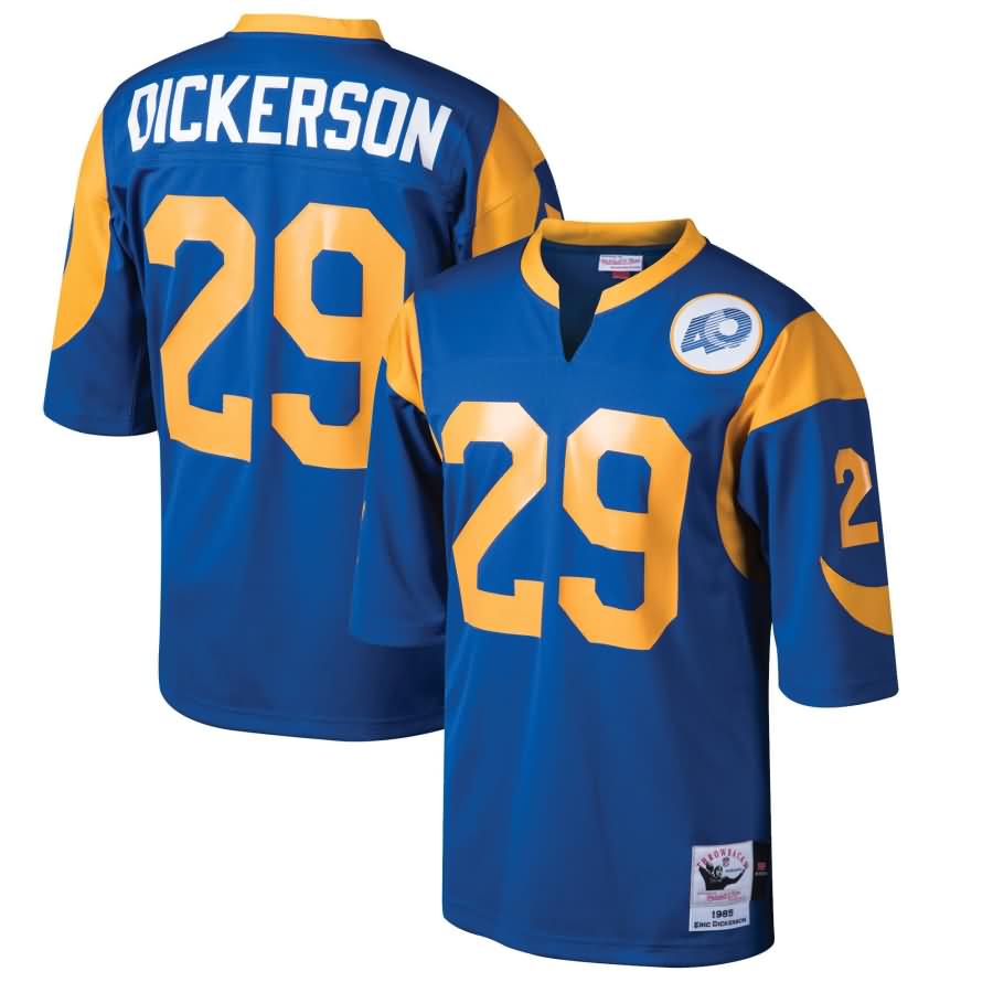 Eric Dickerson Los Angeles Rams Mitchell & Ness Throwback 40th Anniversary Patch Authentic Retired Player Jersey - Royal