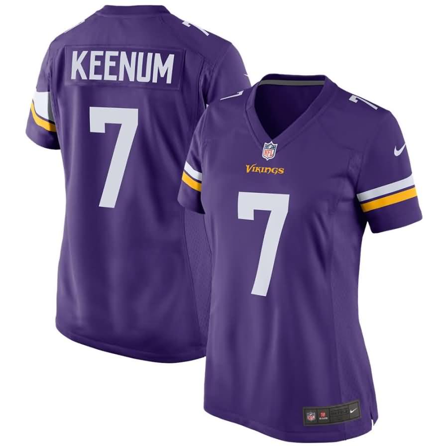 Case Keenum Minnesota Vikings Nike Women's Game Jersey - Purple